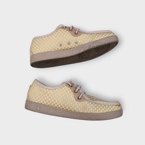 RARE IPATH Shoes Mens 13 YELLOW Skate Woven Upper Rubber Chukka Checkered Catkin